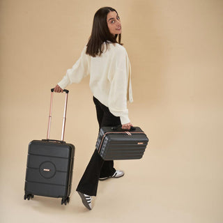 Seville Suitcase and Anode Vanity Case Carry On Set for Ryanair - Black - Cabin Max