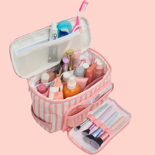 Classic Striped Toiletries Bag