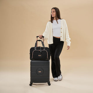 Carry On Set with the Seville Suitcase and 30L Vela holdall - Black - Cabin Max