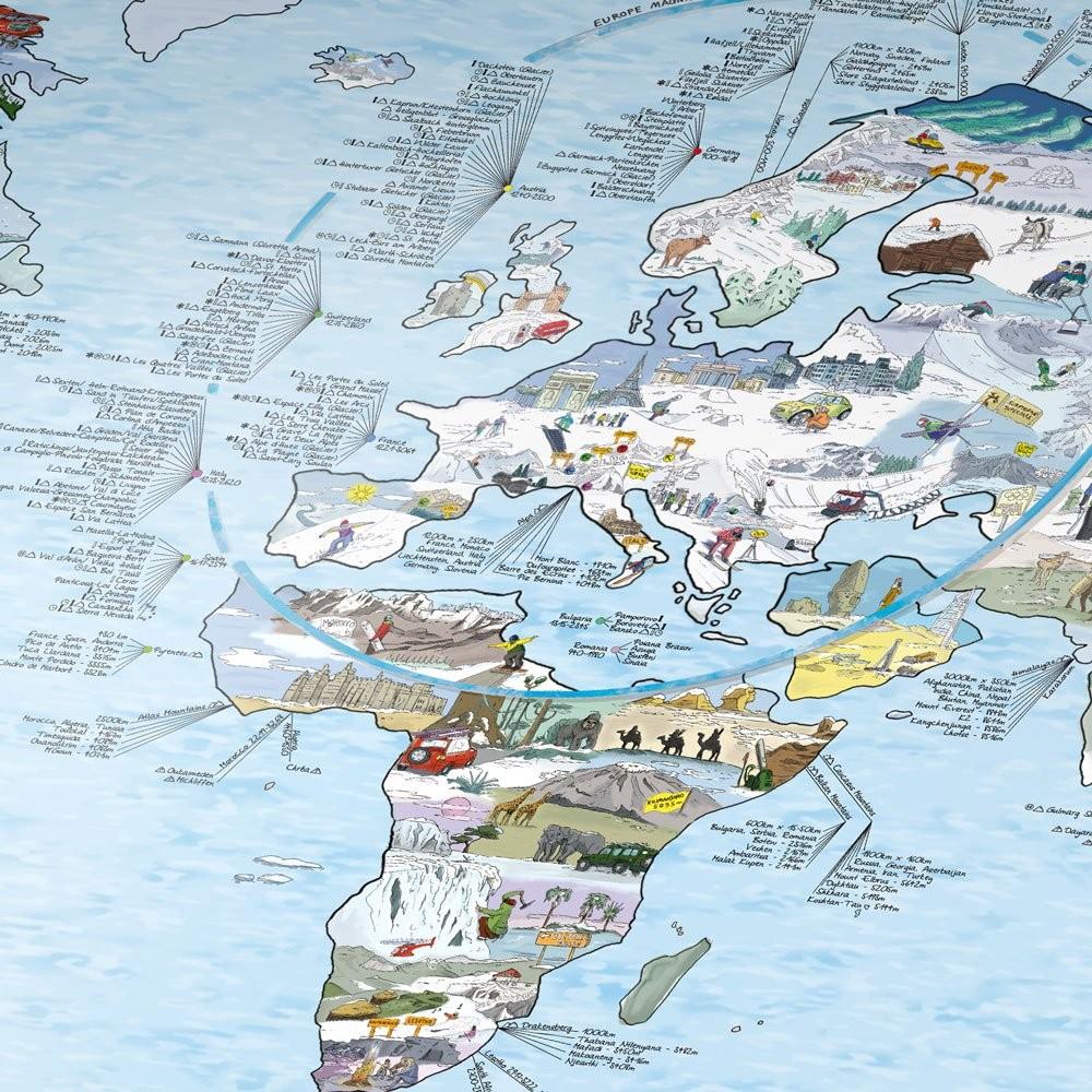 Snow Surf Trip Map World Map - Cabin Max
