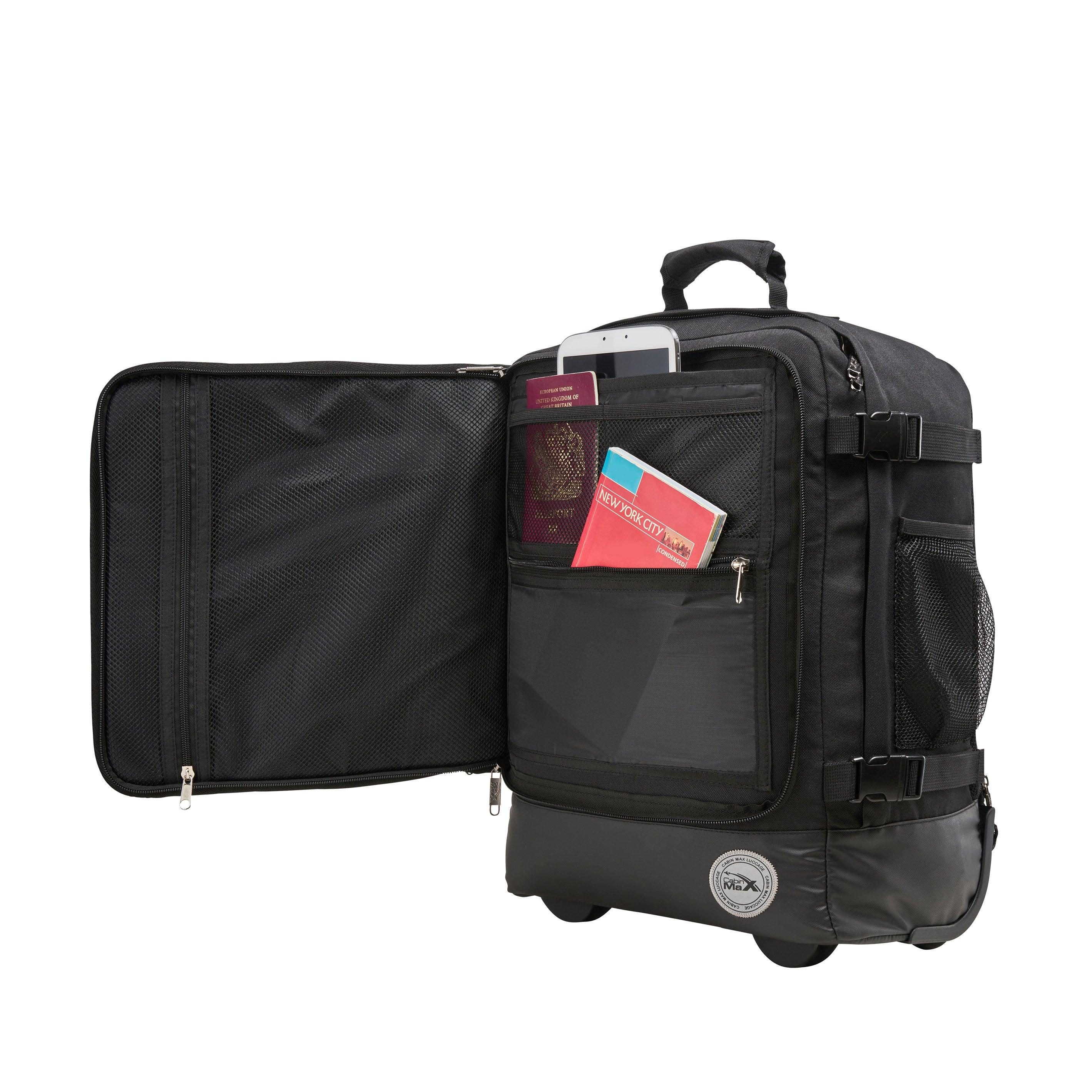 Cabin Max Greenwich Hybrid Trolley Rugzak, Zwart, 55 x 40 x 20 cm, Trolley rugzak Cabin Max Greenwich Hybrid Trolley Rugzak, Zwart, 55 x 40 x 20 cm, Trolley rugzak
